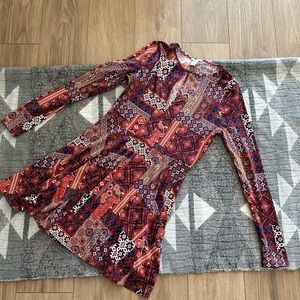 Patchwork print dress